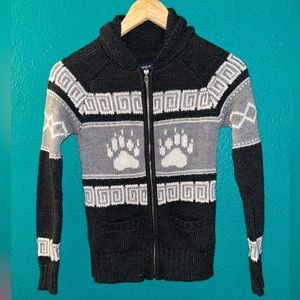 Bluenotes size XS unisex zip up bear sweater